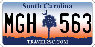 SC license plate MGH563