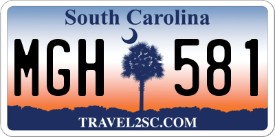 SC license plate MGH581