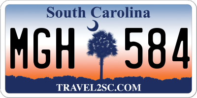 SC license plate MGH584