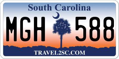 SC license plate MGH588