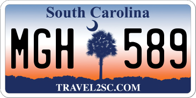 SC license plate MGH589