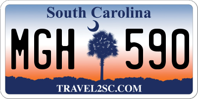 SC license plate MGH590