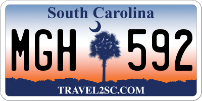 SC license plate MGH592