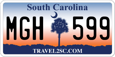 SC license plate MGH599