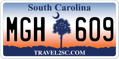 SC license plate MGH609