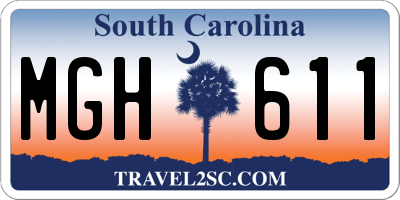 SC license plate MGH611