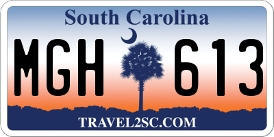 SC license plate MGH613