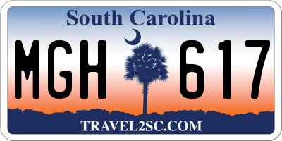 SC license plate MGH617