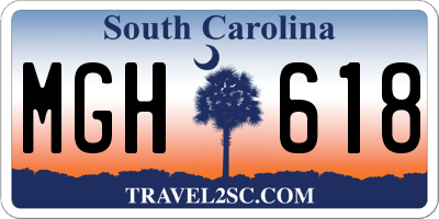 SC license plate MGH618