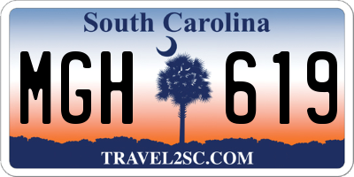 SC license plate MGH619