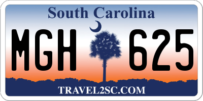 SC license plate MGH625