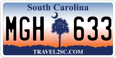 SC license plate MGH633