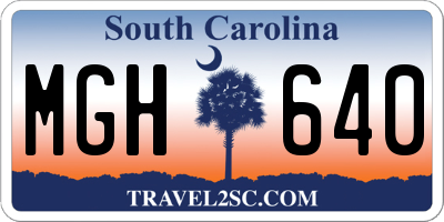 SC license plate MGH640