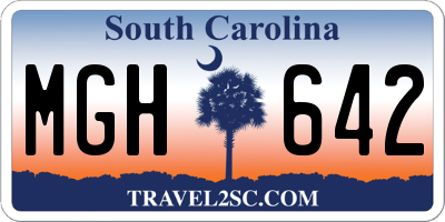 SC license plate MGH642