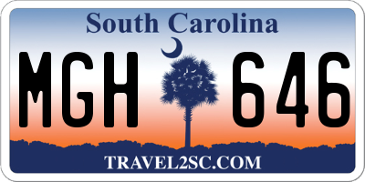 SC license plate MGH646