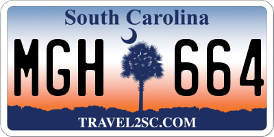 SC license plate MGH664