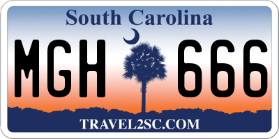 SC license plate MGH666
