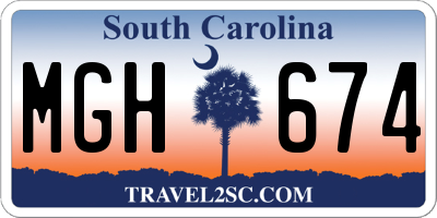 SC license plate MGH674