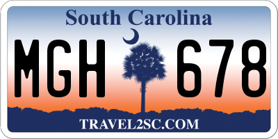 SC license plate MGH678