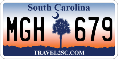 SC license plate MGH679