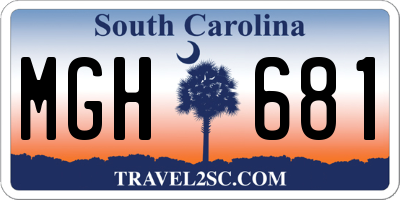 SC license plate MGH681