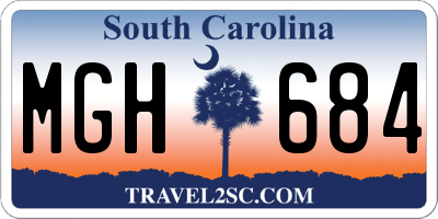SC license plate MGH684