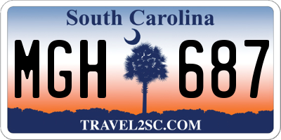 SC license plate MGH687
