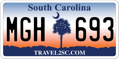 SC license plate MGH693