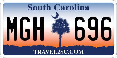SC license plate MGH696