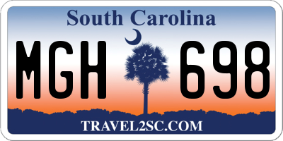 SC license plate MGH698
