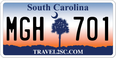 SC license plate MGH701