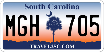 SC license plate MGH705