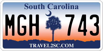 SC license plate MGH743