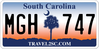 SC license plate MGH747