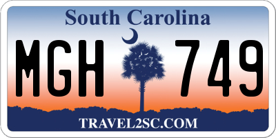 SC license plate MGH749