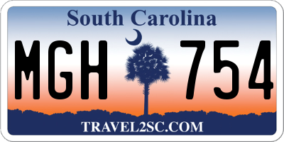 SC license plate MGH754
