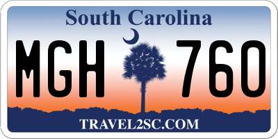 SC license plate MGH760