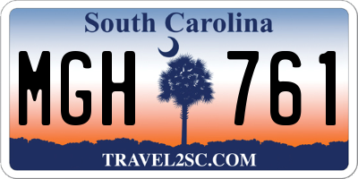 SC license plate MGH761