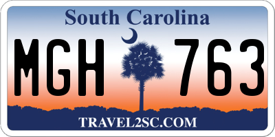 SC license plate MGH763