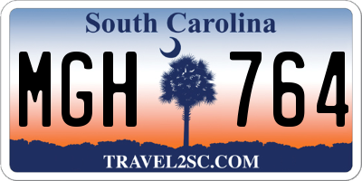 SC license plate MGH764