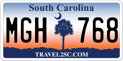 SC license plate MGH768