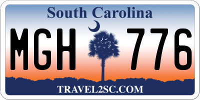 SC license plate MGH776