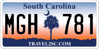 SC license plate MGH781