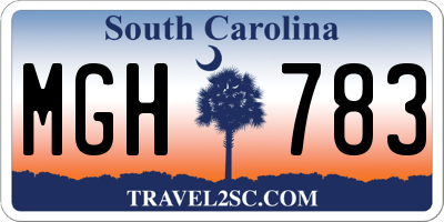 SC license plate MGH783