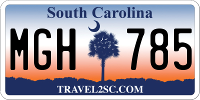 SC license plate MGH785
