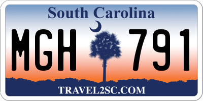 SC license plate MGH791