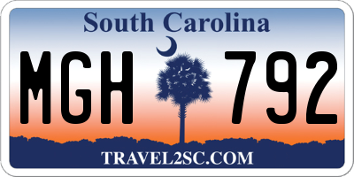 SC license plate MGH792