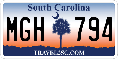 SC license plate MGH794