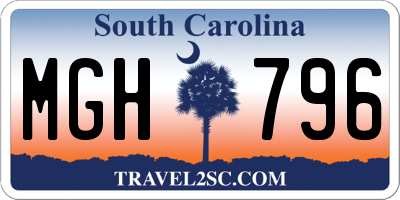 SC license plate MGH796