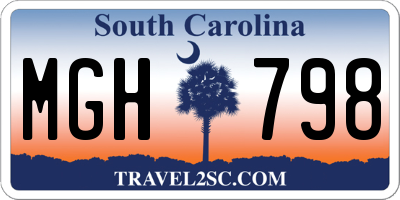 SC license plate MGH798